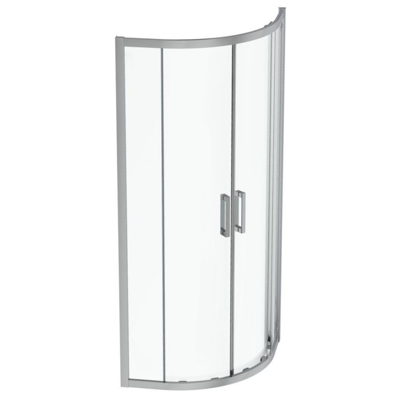 CABINA DE DUS SEMIROTUNDA CONNECT 2, 80X80CM, H. 195, USI CULISANTE, STICLA 6MM TRATATA IDEALCLEAN, PROFIL CROM
